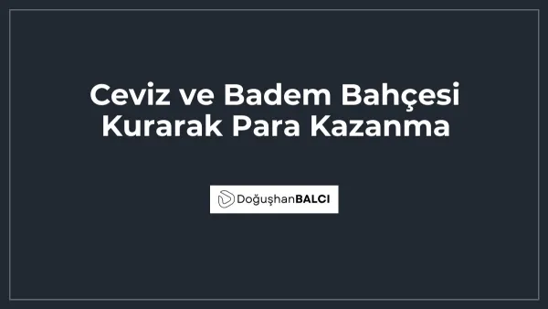 Ceviz ve Badem Bahçesi Kurarak Para Kazanma