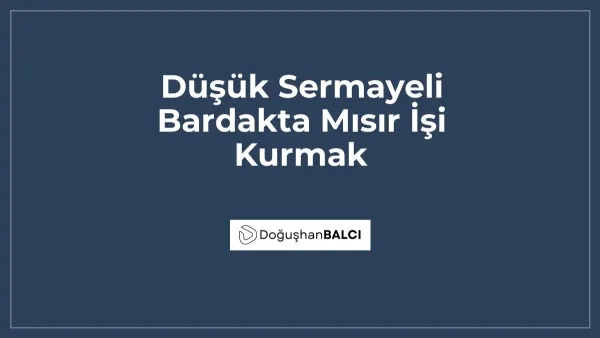 Düşük Sermayeli Bardakta Mısır İşi Kurmak