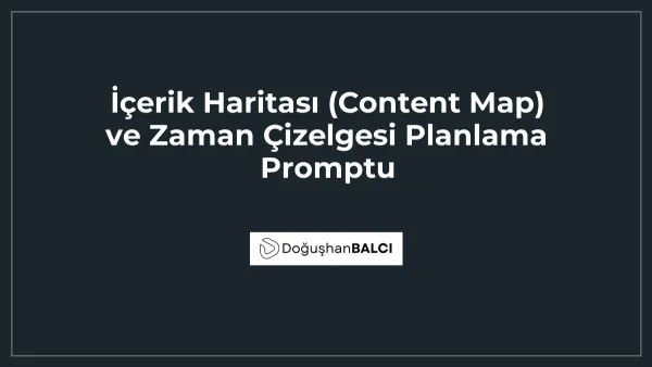 İçerik Haritası (Content Map) ve Zaman Çizelgesi Planlama Promptu