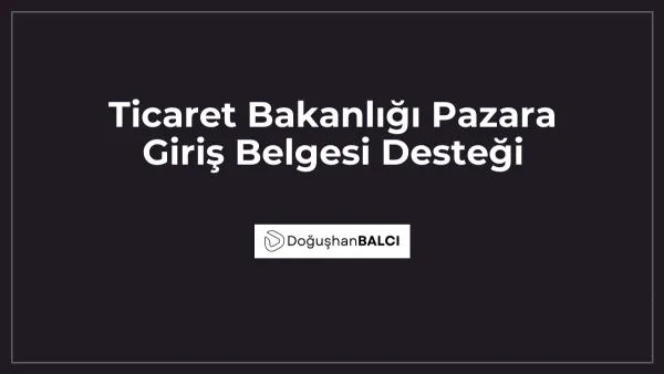 Ticaret Bakanlığı Pazara Giriş Belgesi Desteği