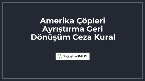 Amerika Çöpleri Ayrıştırma Geri Dönüşüm Ceza Kural
