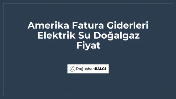 Amerika Fatura Giderleri Elektrik Su Doğalgaz Fiyat