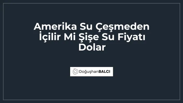 Amerika Su Çeşmeden İçilir Mi Şişe Su Fiyatı Dolar