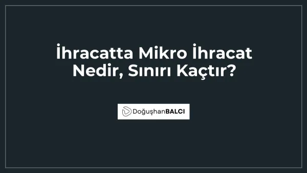 İhracatta Mikro İhracat Nedir, Sınırı Kaçtır?