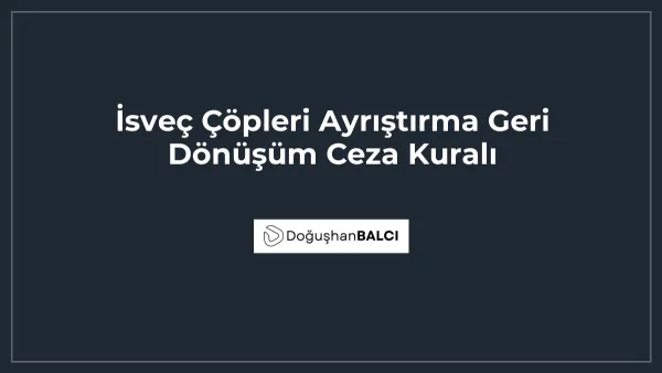 İsveç Çöpleri Ayrıştırma Geri Dönüşüm Ceza Kuralı