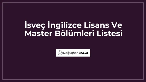 İsveç İngilizce Lisans Ve Master Bölümleri Listesi