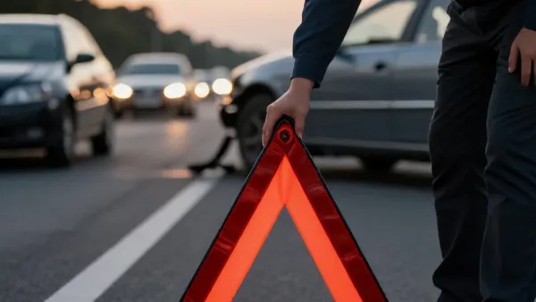 Trafik Kazası Sonrası Olay Yeri Güvenlik Çember